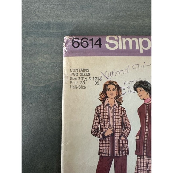 Simplicity Vintage Uncut Misses Cardigan Dress and Pants Size 10.5/12.5 No 6614 - Picture 2 of 7